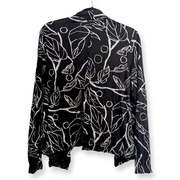 Chalet et ceci USA made botanical leaf bamboo blend 2 pc set kimono & pants S/M - Picture 8 of 14